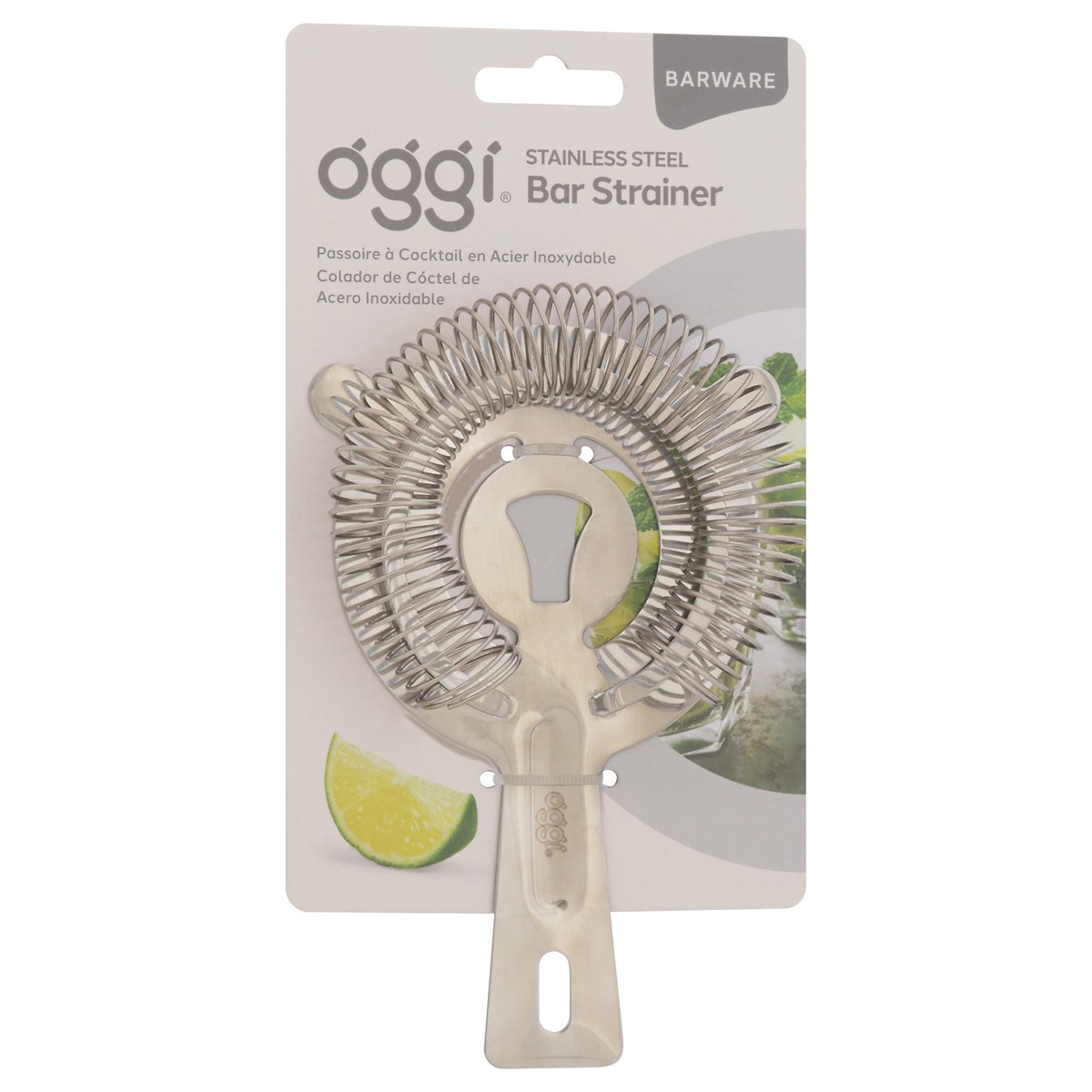 slide 10 of 12, Oggi Barware Stainless Steel Bar Strainer 1 ea, 1 ct