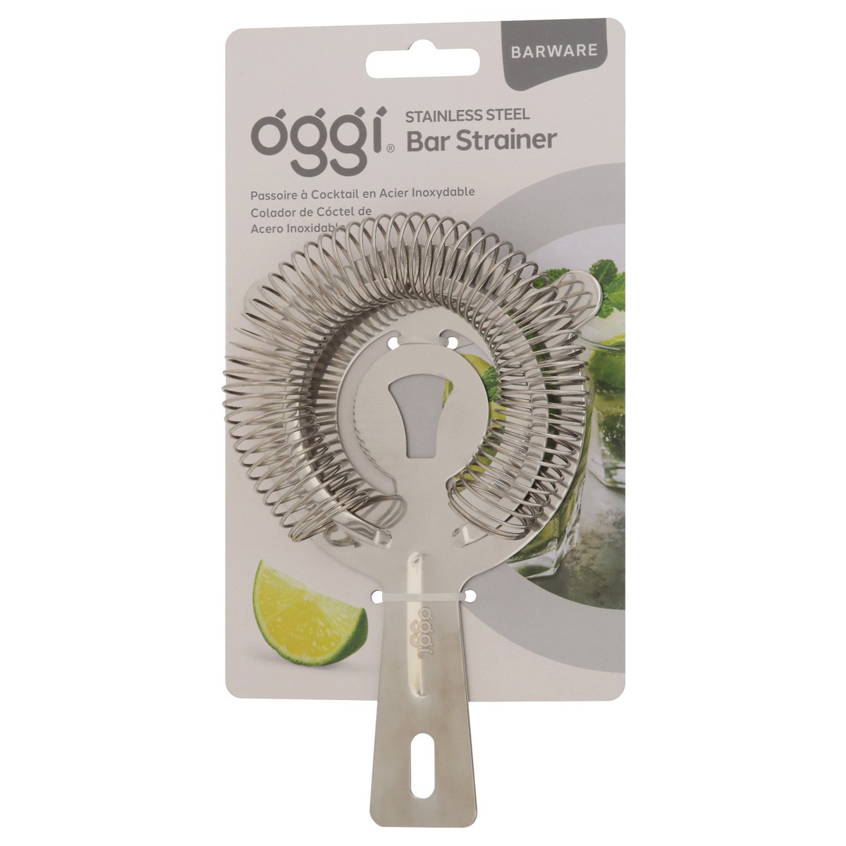 slide 4 of 12, Oggi Barware Stainless Steel Bar Strainer 1 ea, 1 ct
