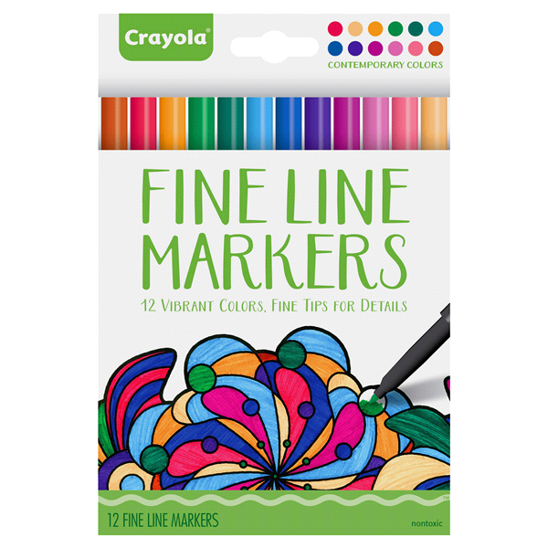 slide 1 of 1, Crayola Fine Line Markers, 12 ct