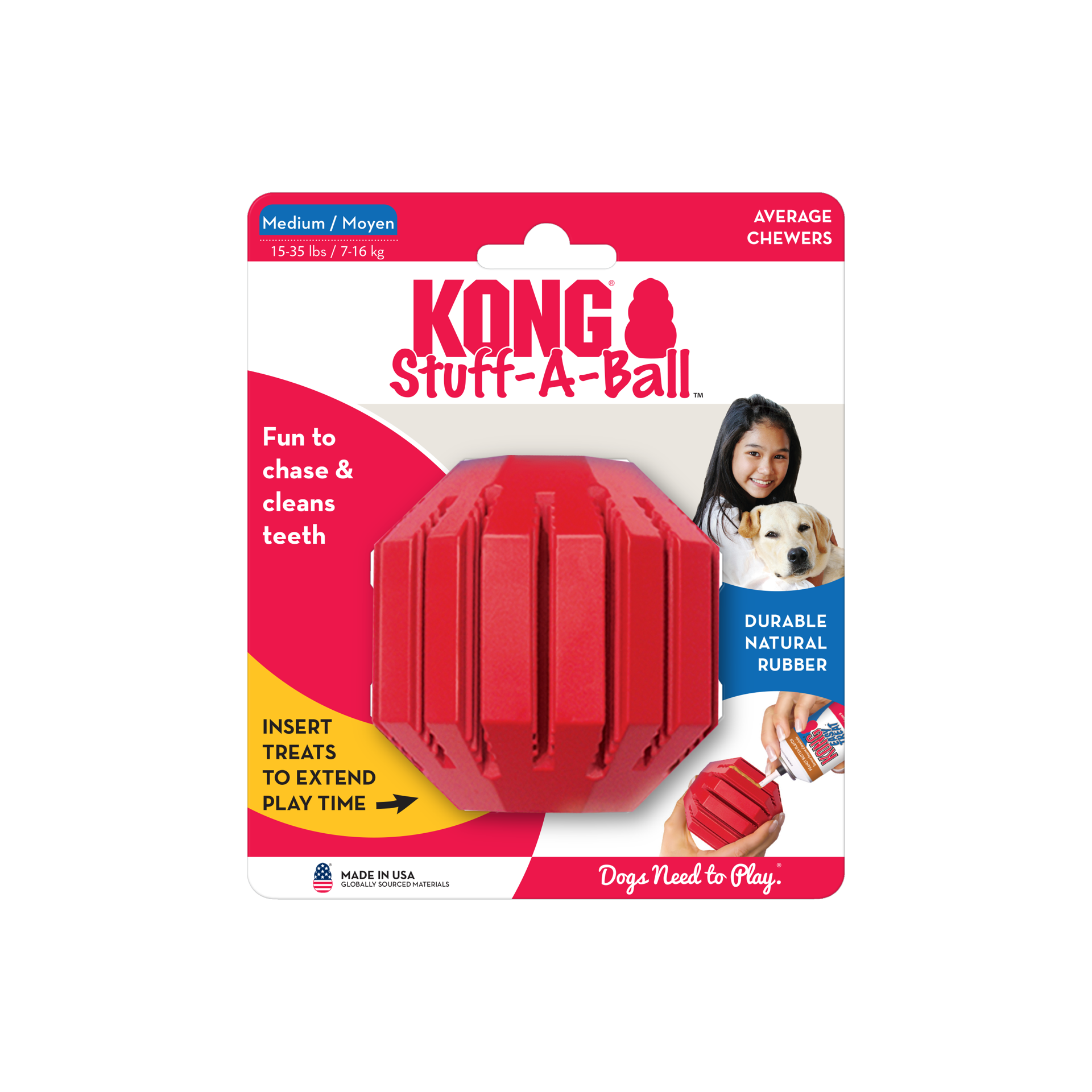 slide 4 of 4, Kong Company Stuff-A-Ball Rubber Treat Dispensing Chewhelps, 1 ct