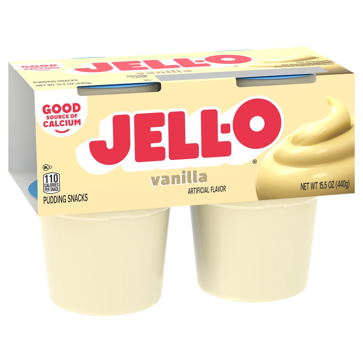 slide 8 of 9, Jell-O Original Vanilla Artificially Flavored Ready-to-Eat Pudding Snack Cups, 4 ct Cups, 15.5 oz