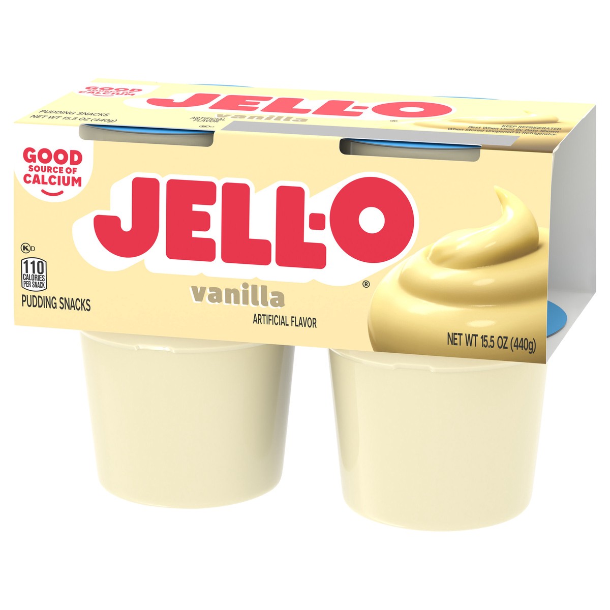 slide 5 of 9, Jell-O Original Vanilla Artificially Flavored Ready-to-Eat Pudding Snack Cups, 4 ct Cups, 15.5 oz