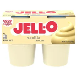 Jell-O Original Vanilla Artificially Flavored Ready-to-Eat Pudding Snack Cups, 4 ct Cups