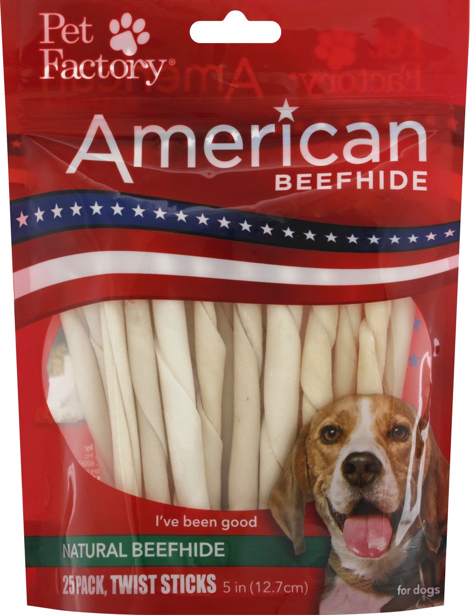 slide 4 of 7, Pet Factory Ry American Beefhide Twist Sticks, 25 ct