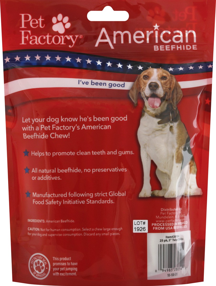 slide 6 of 7, Pet Factory Ry American Beefhide Twist Sticks, 25 ct