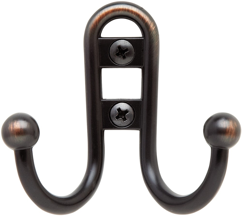 slide 1 of 1, Bulldog Double Prong Robe Hook - Oil Rubbed Bronze, 6 in