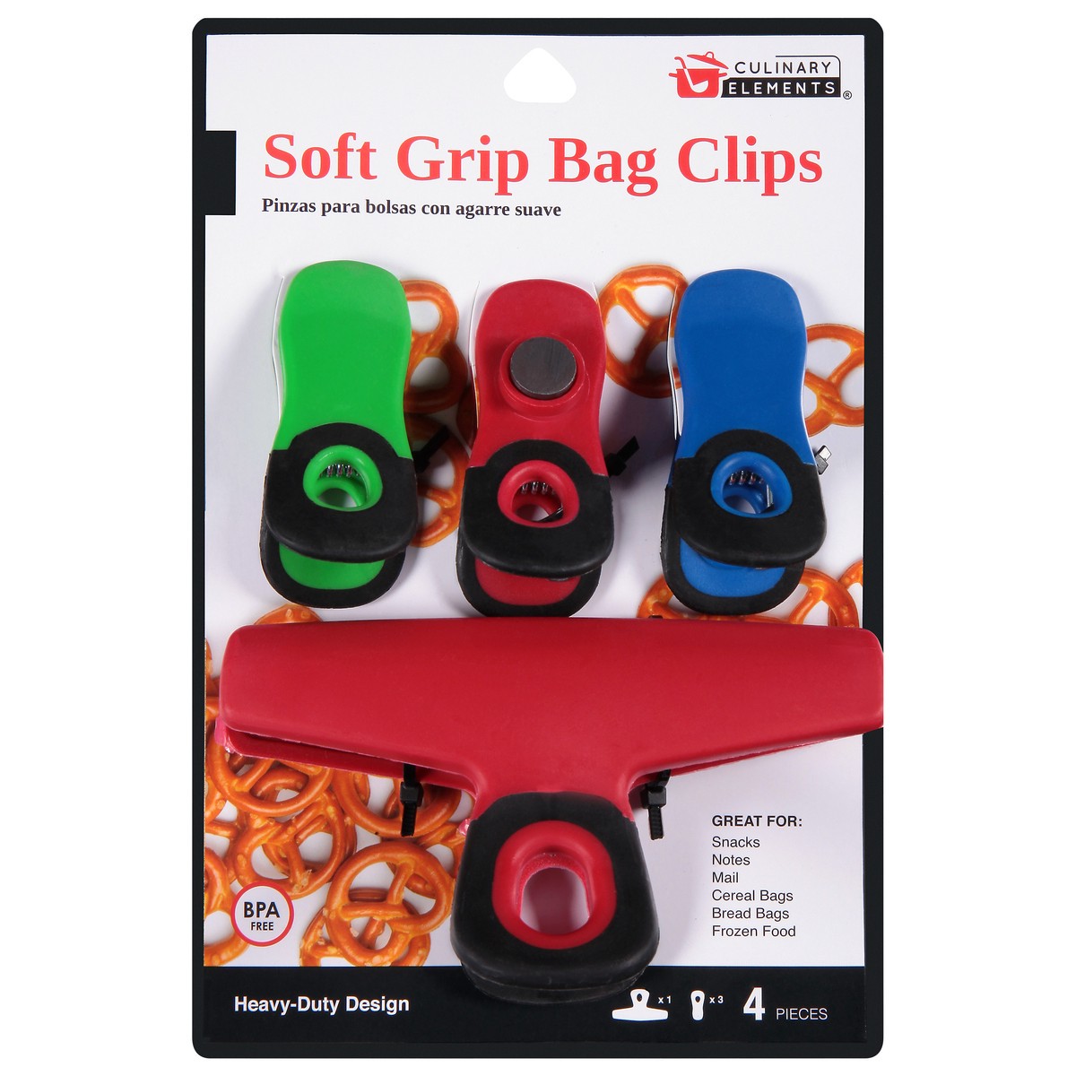slide 1 of 12, Culinary Elements Lami Bag Clips - Soft Grip, 1 ct