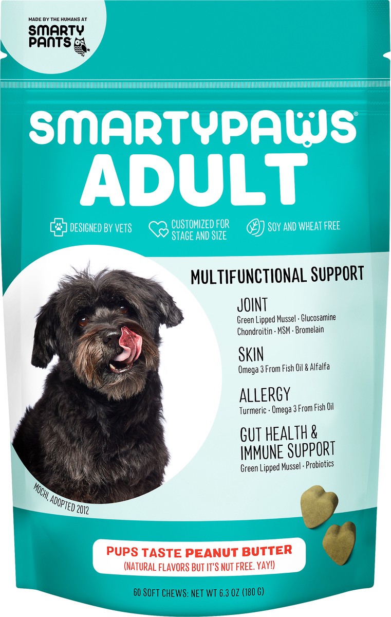 slide 4 of 6, SmartyPaws Adult Multifunction Support Dog Chews 60 ea, 60 ct