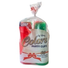 slide 1 of 1, WNA Green Holiday Plastic Cups, 60 ct
