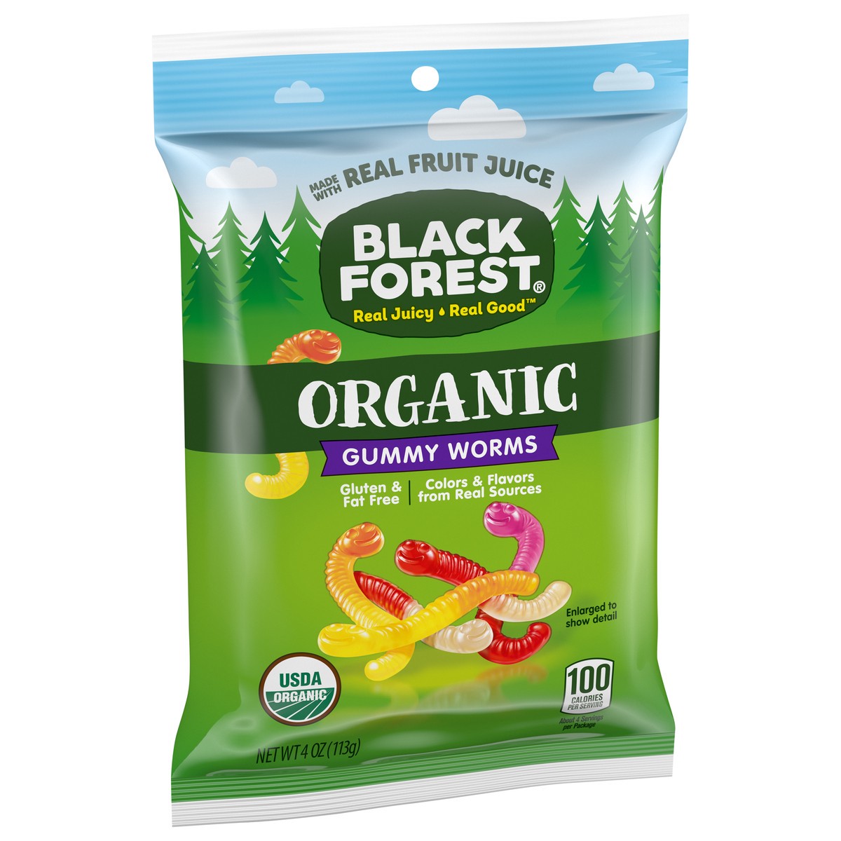 slide 8 of 9, Black Forest Organic Gummy Worms, 4 oz