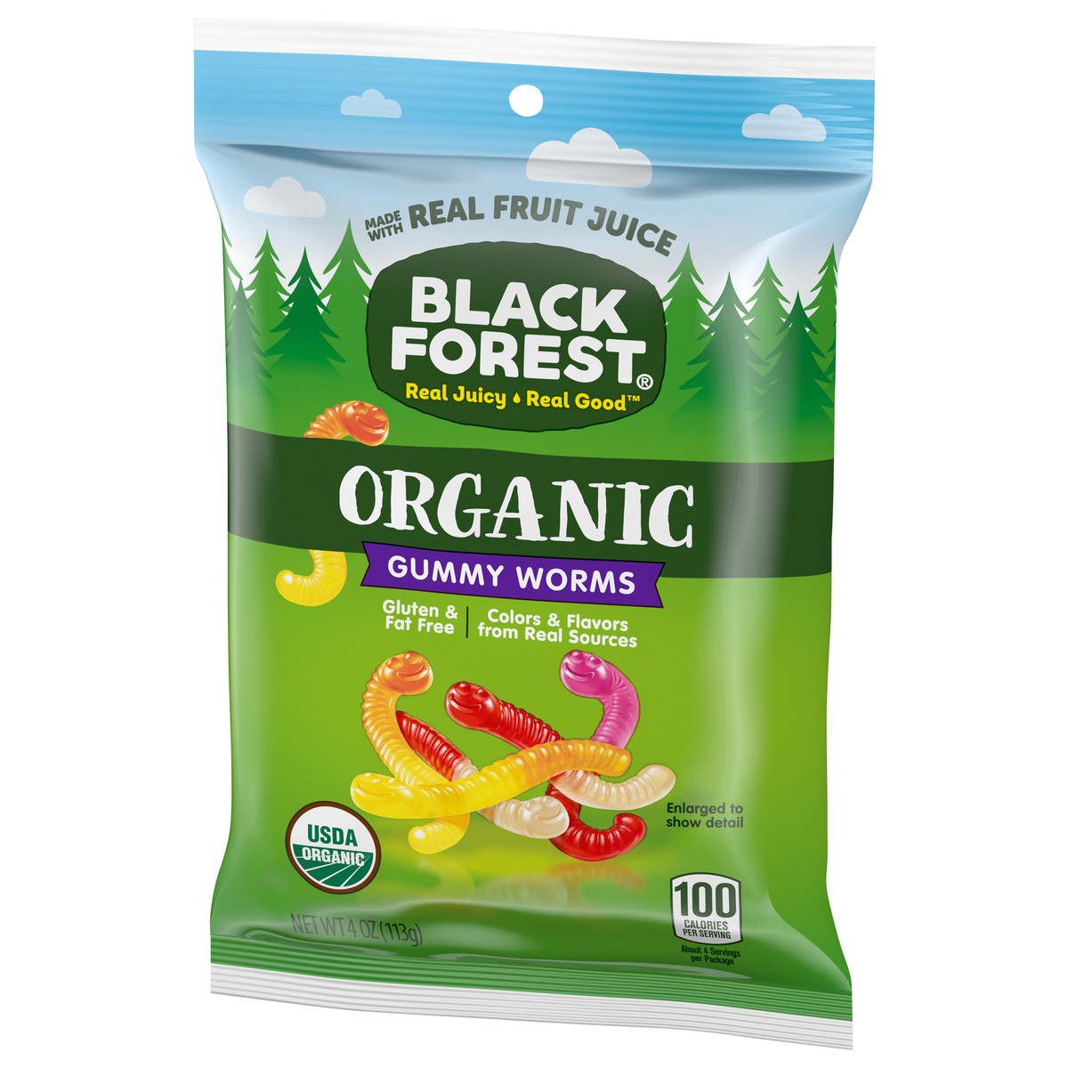 slide 9 of 9, Black Forest Organic Gummy Worms, 4 oz