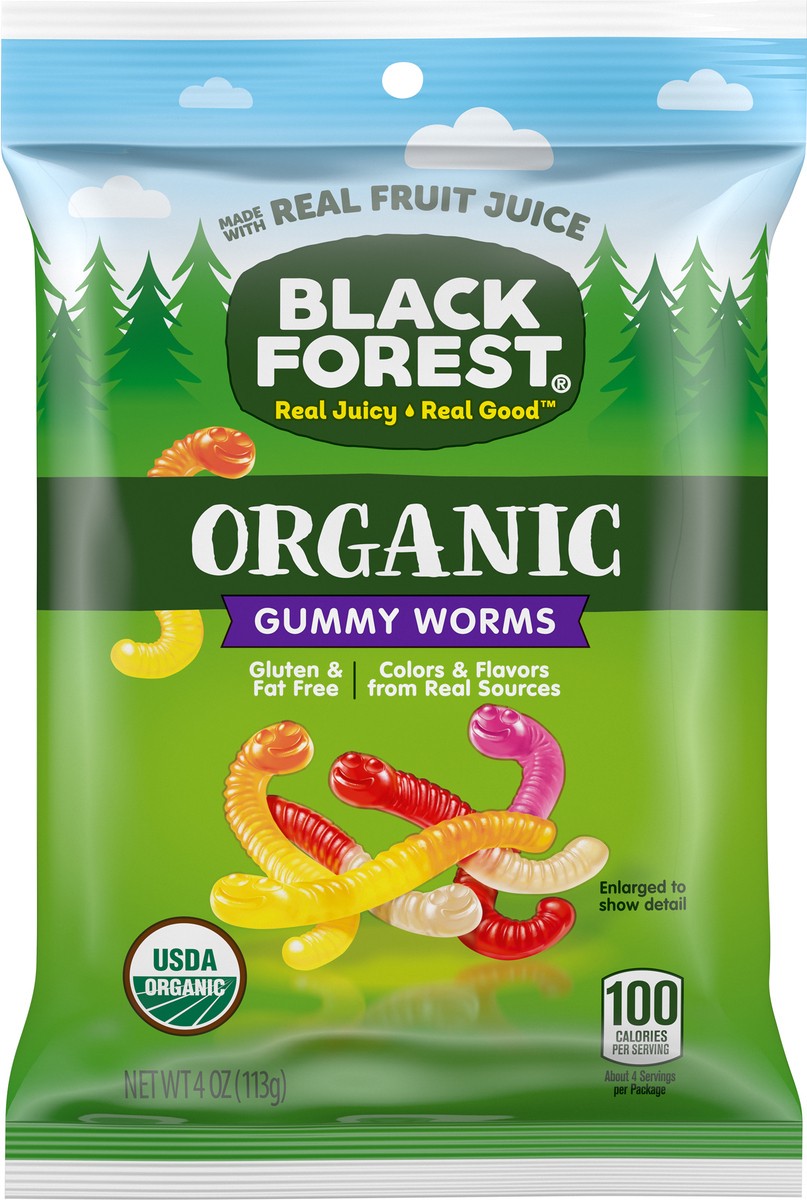 slide 6 of 9, Black Forest Organic Gummy Worms, 4 oz