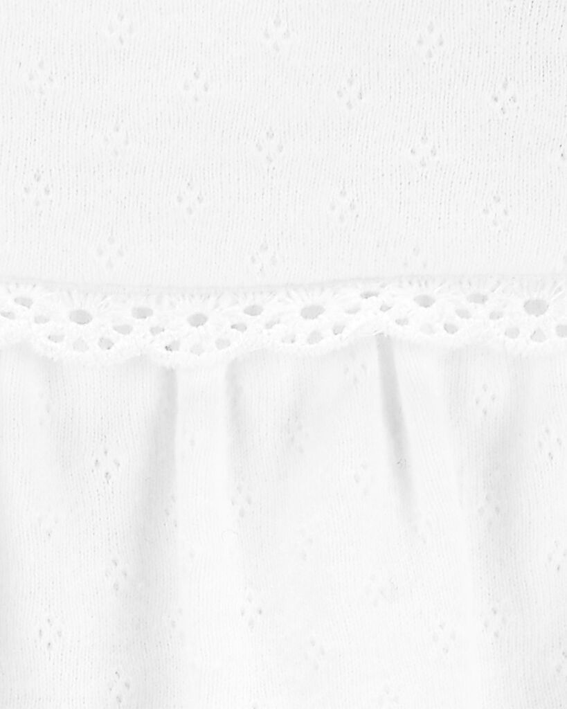 slide 2 of 2, Oshkosh Baby Cotton Pointelle Bodysuit White 3M, 1 ct