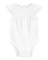 Oshkosh Baby Cotton Pointelle Bodysuit - White - 3M