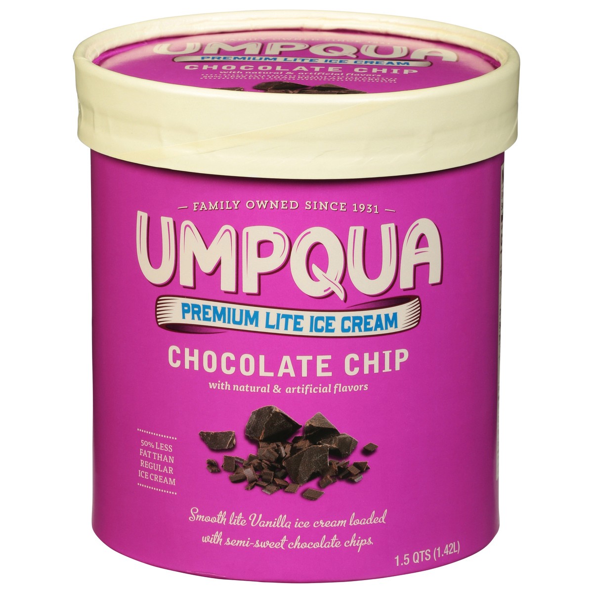 slide 1 of 1, Umpqua Ice Cream Chocolate Chip Lite, 