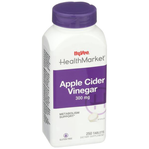 slide 1 of 1, Hy-Vee HealthMarket All Natural Apple Cider Vinegar Dietary Supplement, 250 ct; 300 mg