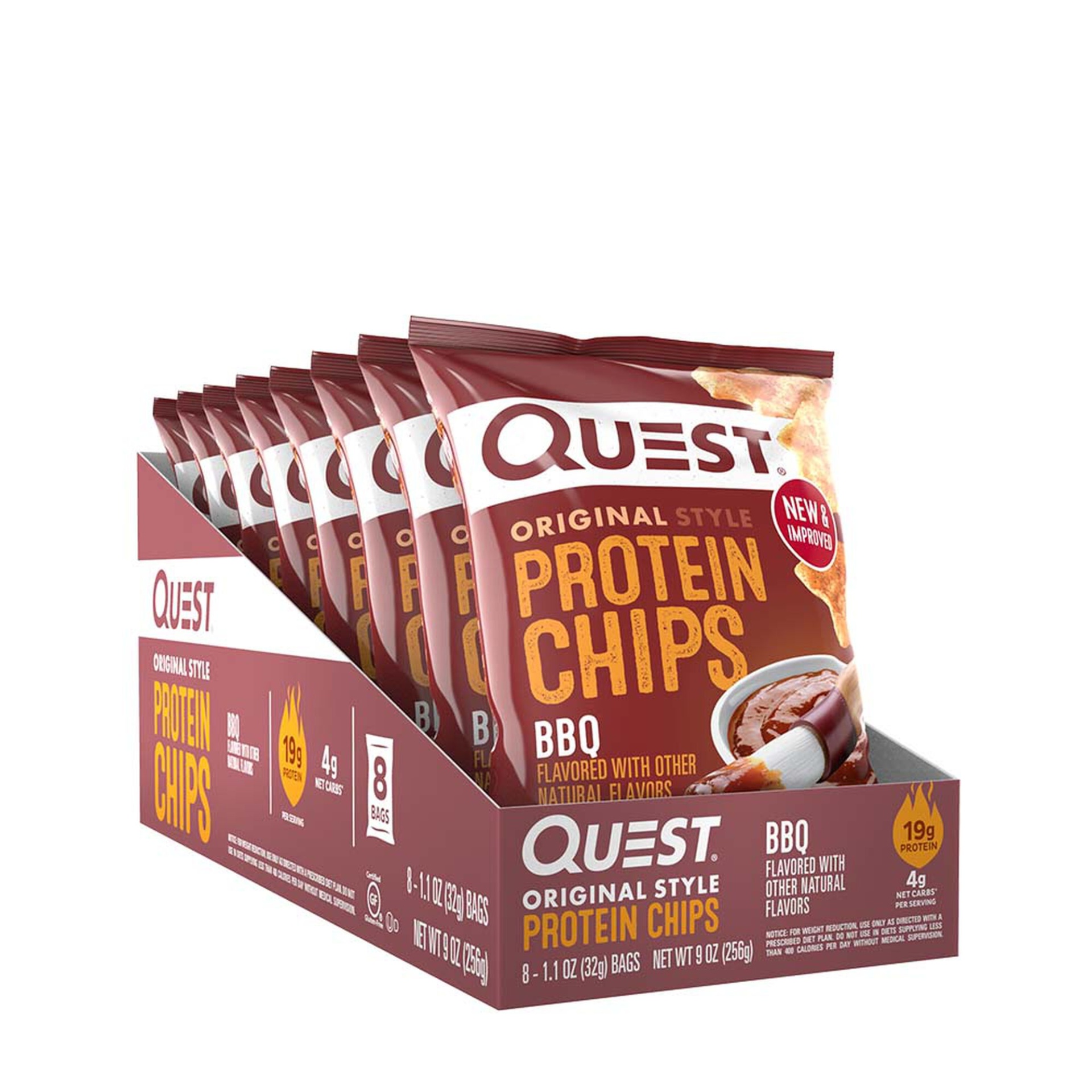 slide 1 of 1, Quest Protein Chips - BBQ, 8 ct