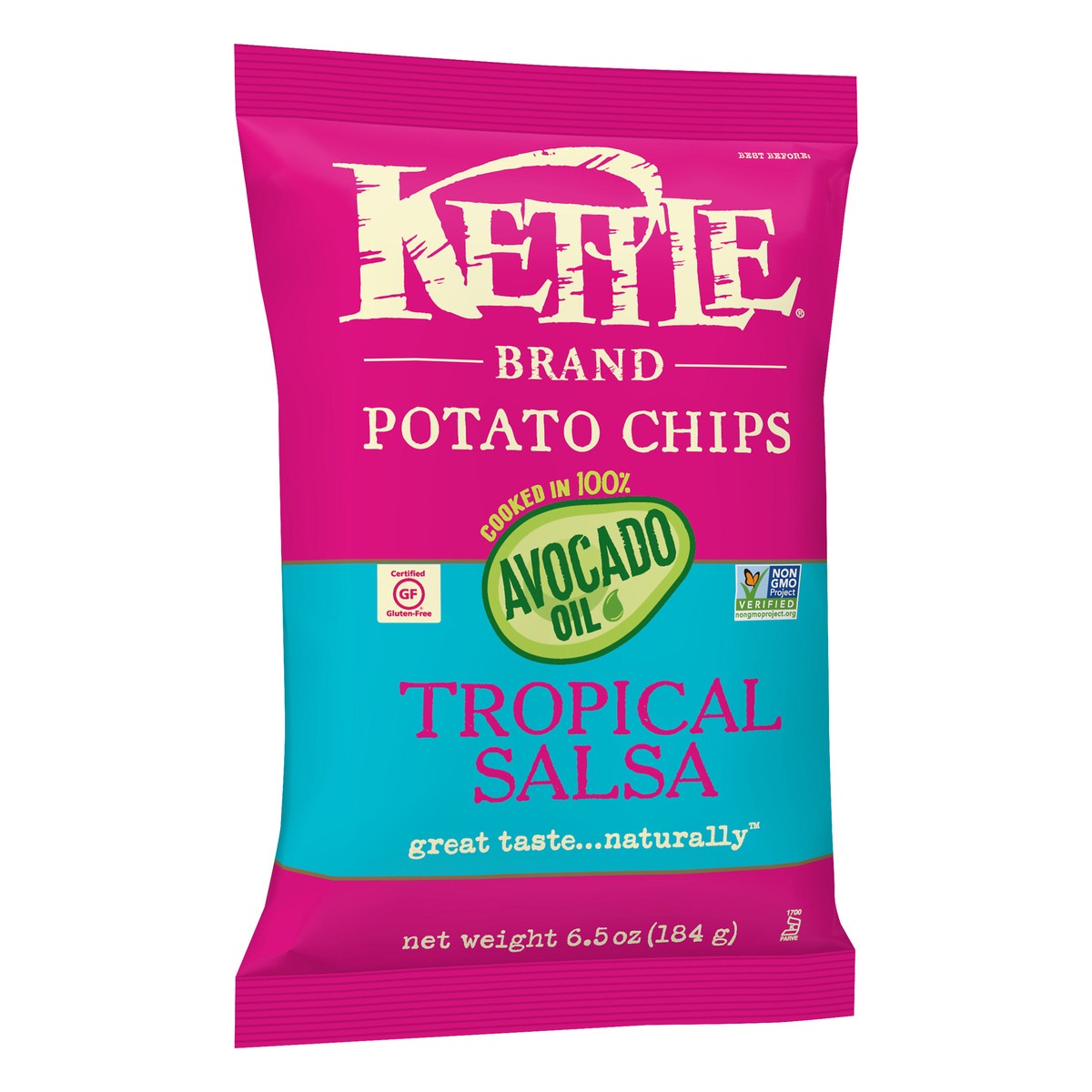 slide 4 of 7, Kettle Brand Potato Chips, Avocado Oil Tropical Salsa Kettle Chips, 6.5 Oz, 6.5 oz