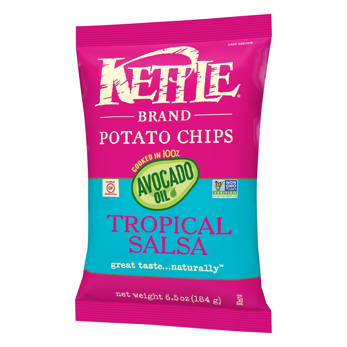 slide 2 of 7, Kettle Brand Potato Chips, Avocado Oil Tropical Salsa Kettle Chips, 6.5 Oz, 6.5 oz