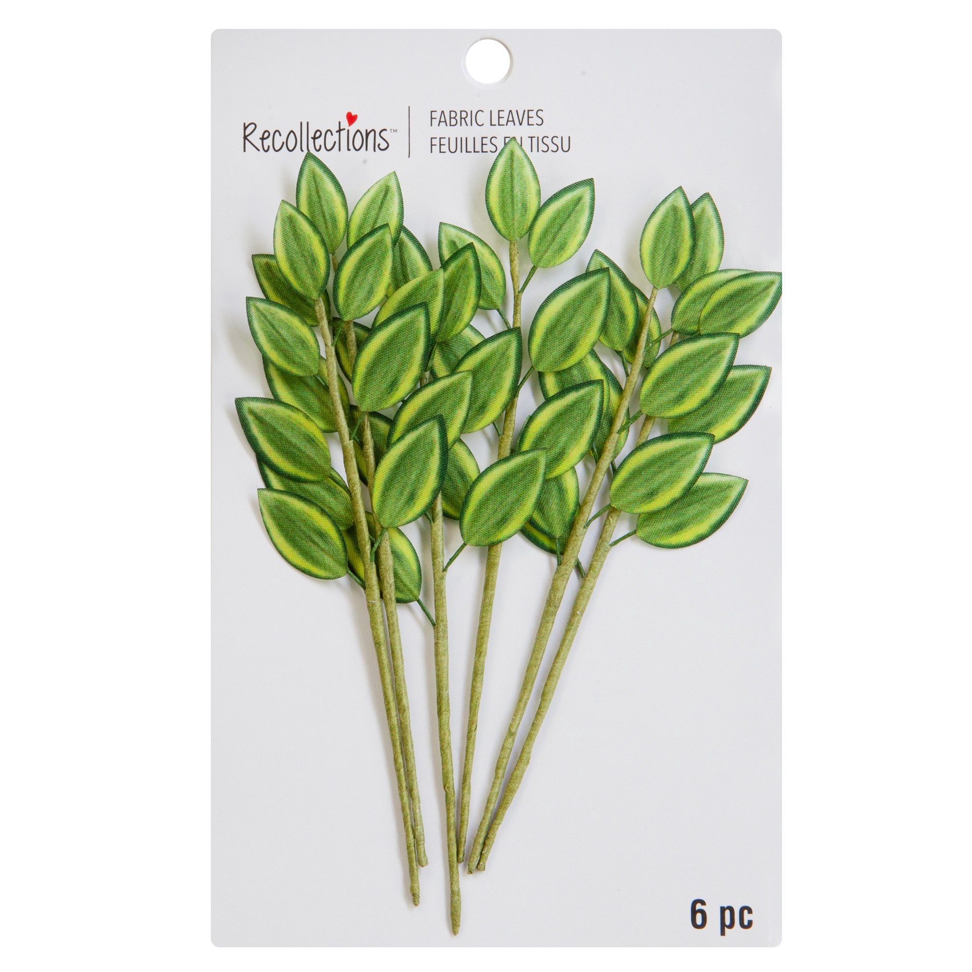 slide 4 of 4, Green & Yellow Fabric Leaf Embellishments By Recollections, 3/8 in x 7/8 in