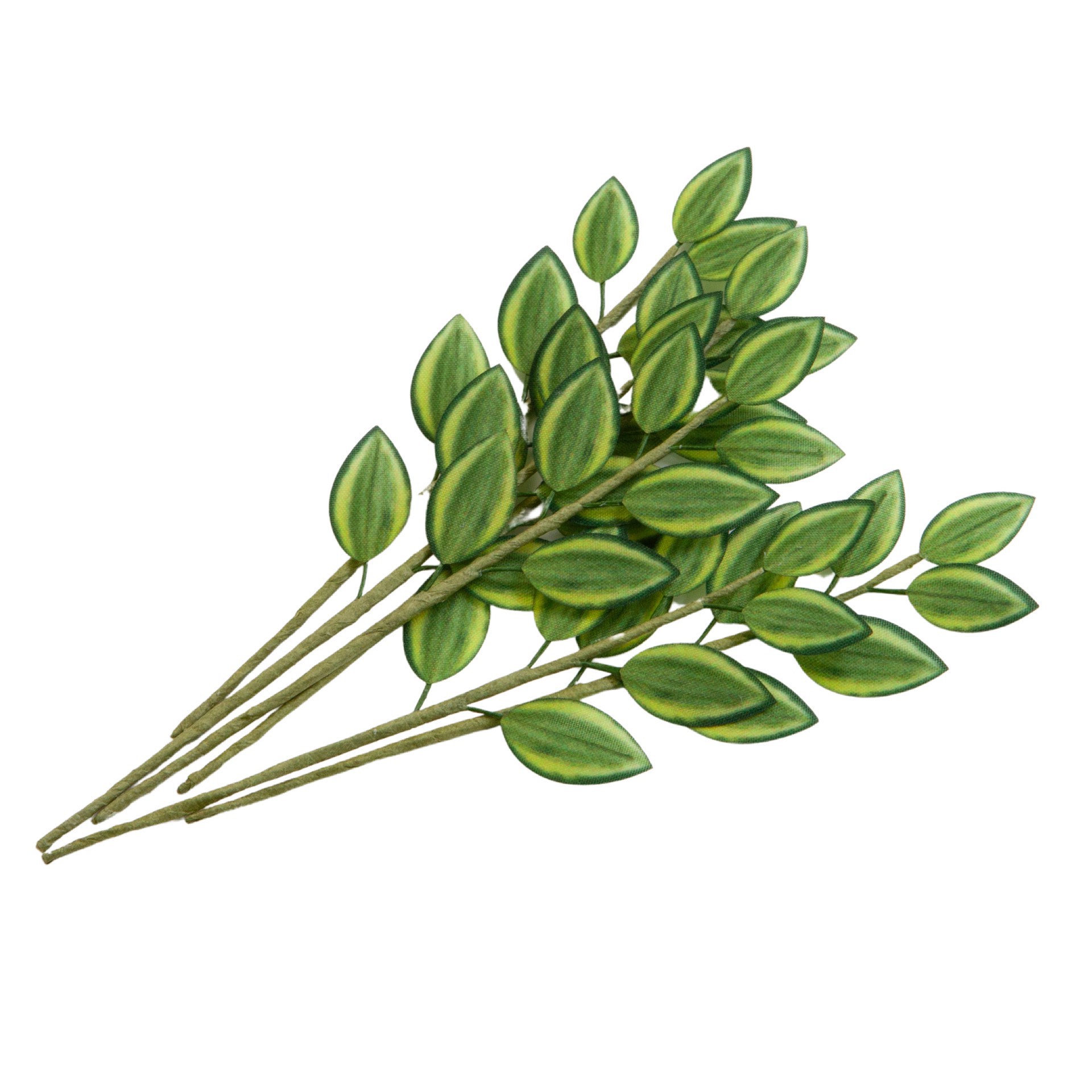 slide 3 of 4, Green & Yellow Fabric Leaf Embellishments By Recollections, 3/8 in x 7/8 in