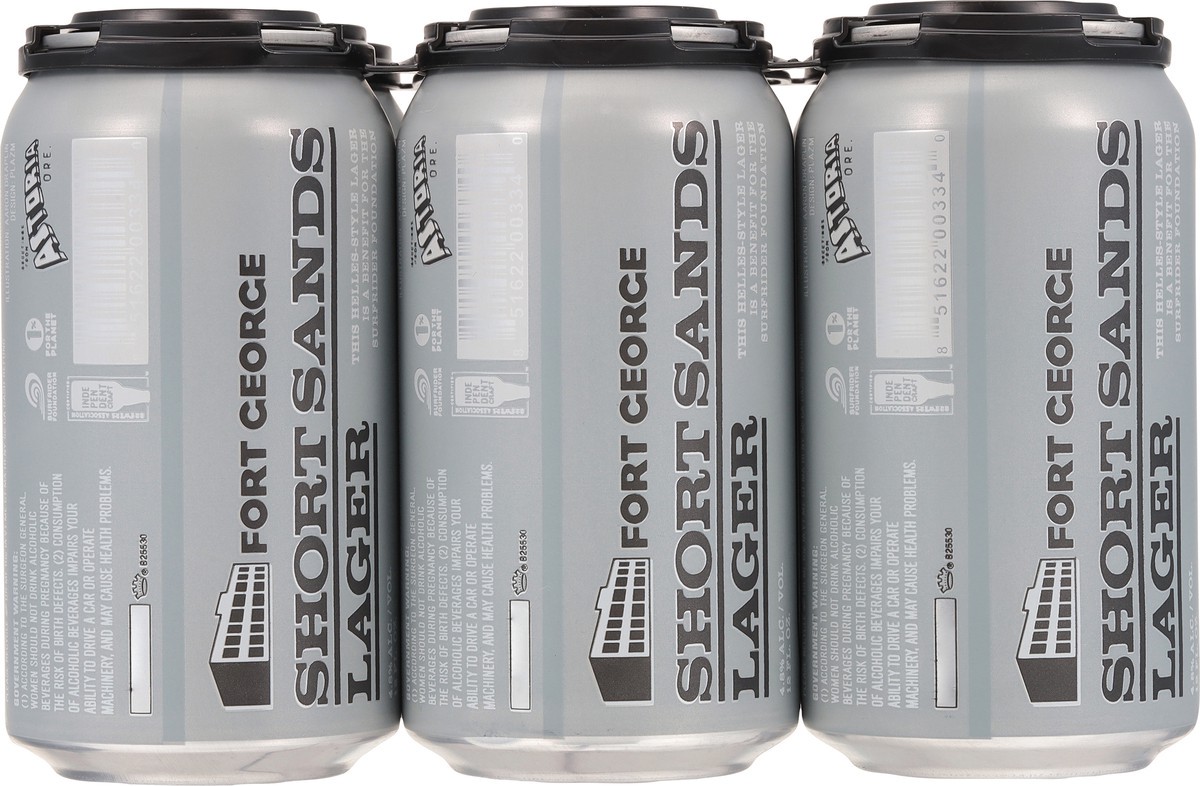 slide 6 of 10, Fort George Lager Short Sands Beer 6 - 12 fl oz Cans, 6 ct