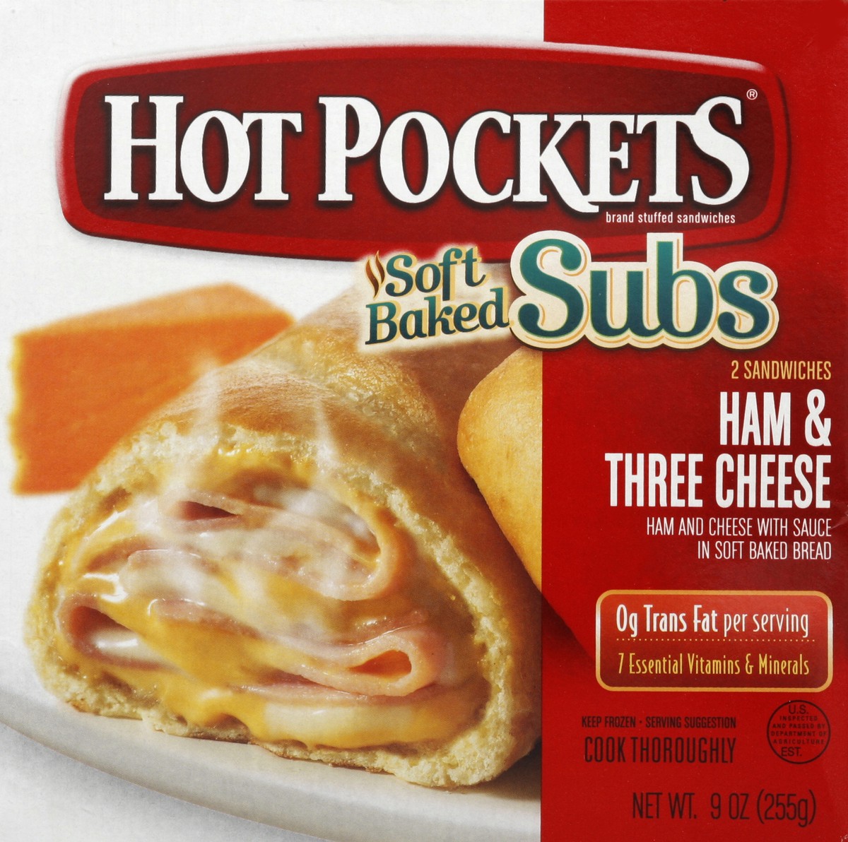 slide 5 of 6, Hot Pockets Stuffed Sandwiches, Ham & Three Cheese, 2 ct