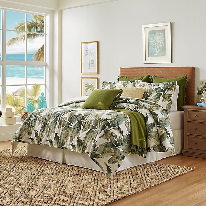 slide 4 of 4, Tommy Bahama Island Essentials Solid Fringe European Sham - Palm Green, 1 ct