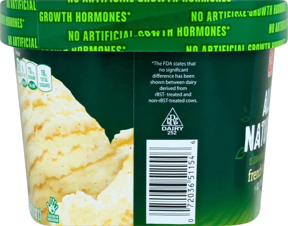 slide 2 of 3, Harris Teeter All Natural French Vanilla Ice Cream, 48 fl oz