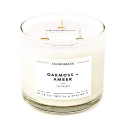 Calyan Wax Co. Oakmoss & Amber 3 Wick Glass Tumbler Candle