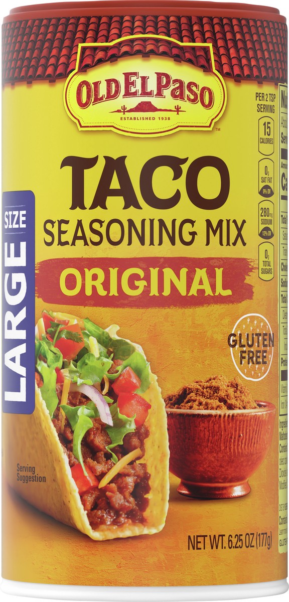 slide 6 of 9, Old El Paso Taco Seasoning, Original, Large Size, 6.25 oz., 6.25 oz