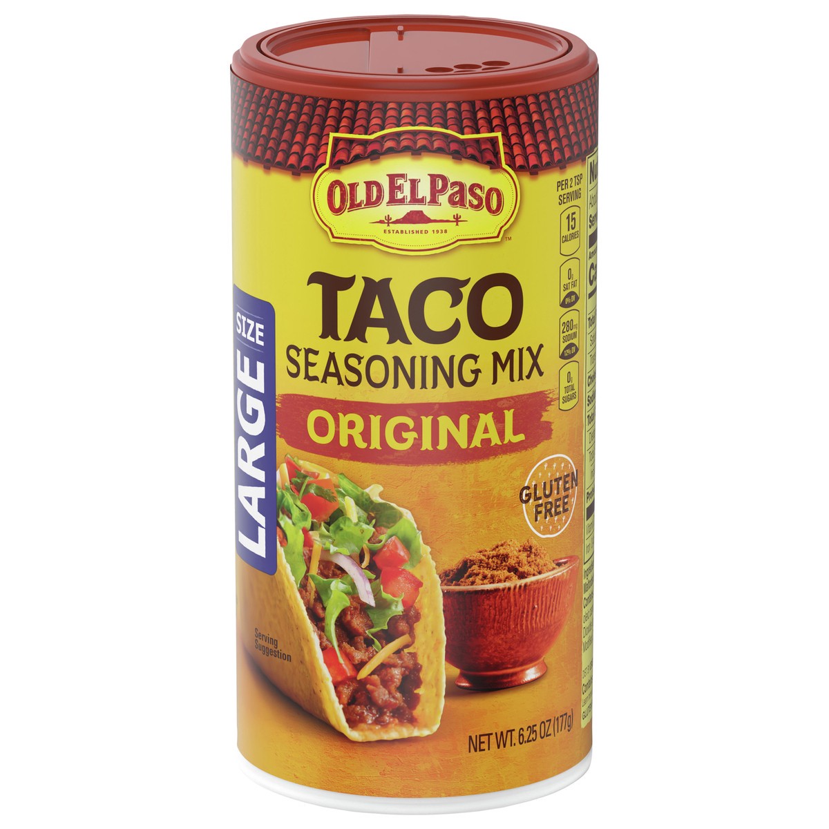 slide 1 of 9, Old El Paso Taco Seasoning, Original, Large Size, 6.25 oz., 6.25 oz