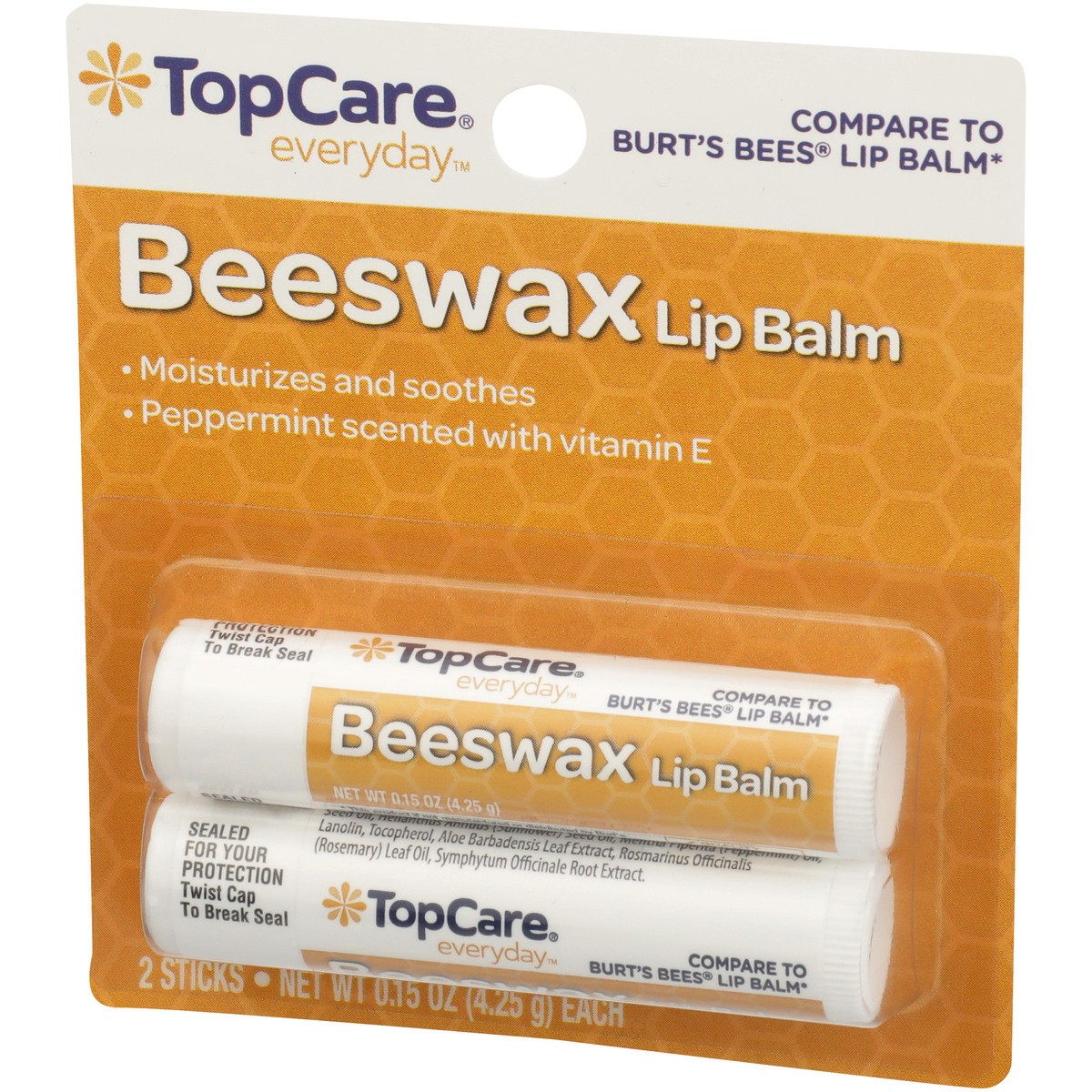 slide 3 of 9, TopCare Beeswax Lip Balm Sticks, 0.15 oz