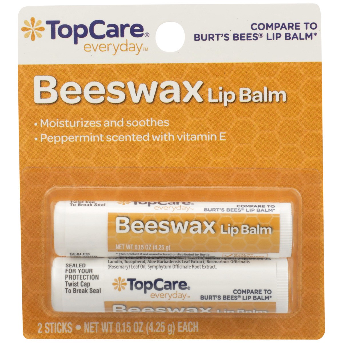 slide 6 of 9, TopCare Beeswax Lip Balm Sticks, 0.15 oz