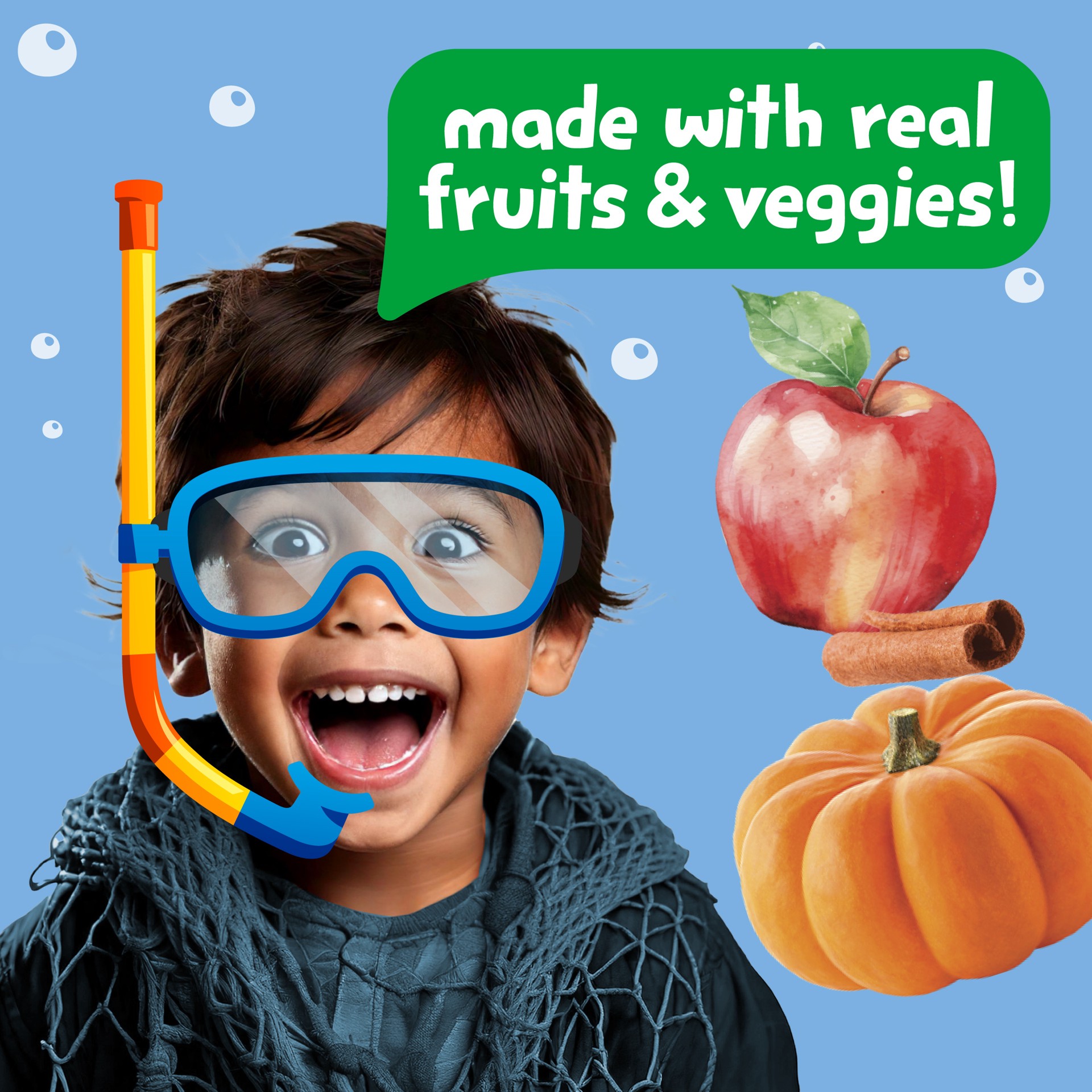 slide 5 of 7, Gerber Get'ems! from Gerber Pumpkin, Apple & Cinnamon Ocean World Cookies, Kids Snack Made with Real Veggies & Fruits, Iron & Vitamin E, 5 oz