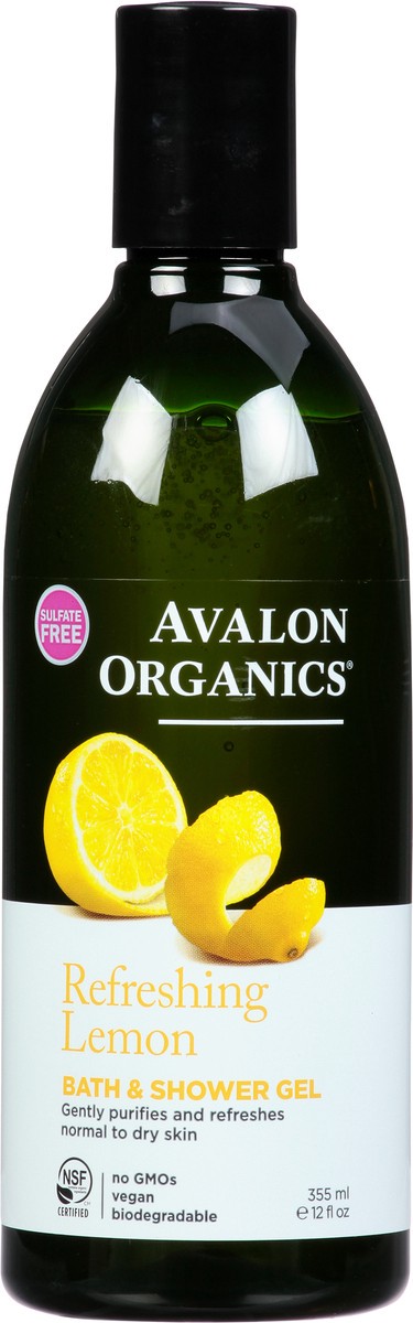 slide 3 of 8, Avalon Organics Refreshing Lemon Bath & Shower Gel 12 fl oz, 12 fl oz