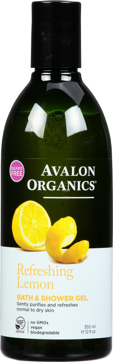 slide 1 of 8, Avalon Organics Refreshing Lemon Bath & Shower Gel 12 fl oz, 12 fl oz