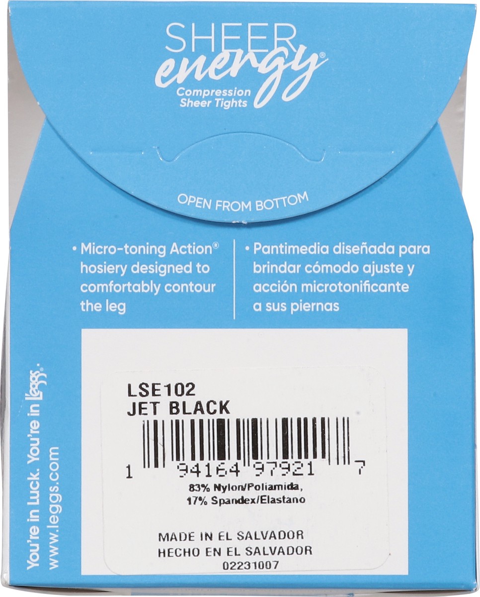 slide 8 of 11, L'eggs Sheer Energy Jet Black Medium Support Leg Compression Sheer Tights Q 1 ea, 1 ct