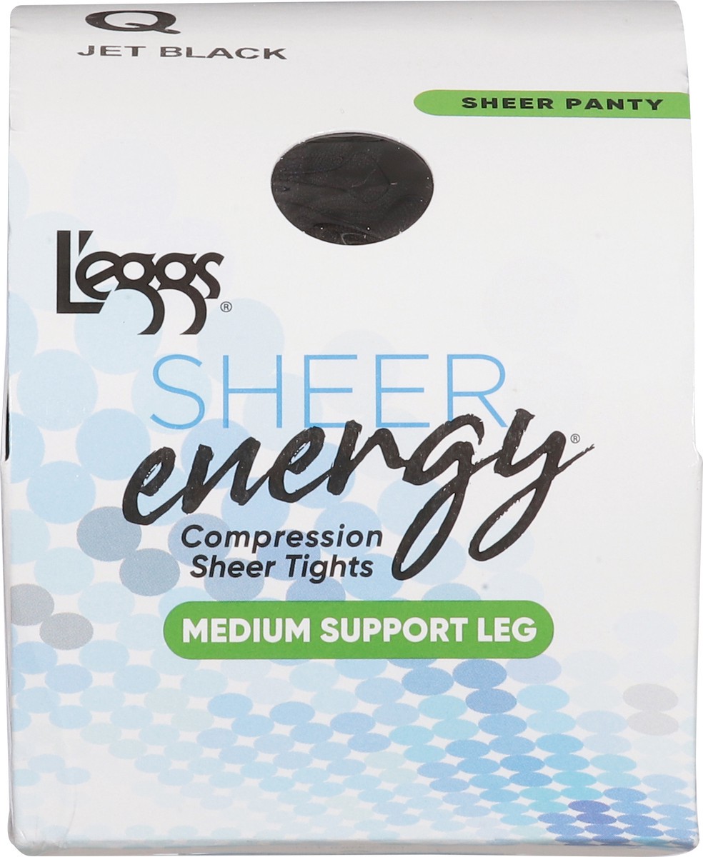 slide 5 of 11, L'eggs Sheer Energy Jet Black Medium Support Leg Compression Sheer Tights Q 1 ea, 1 ct