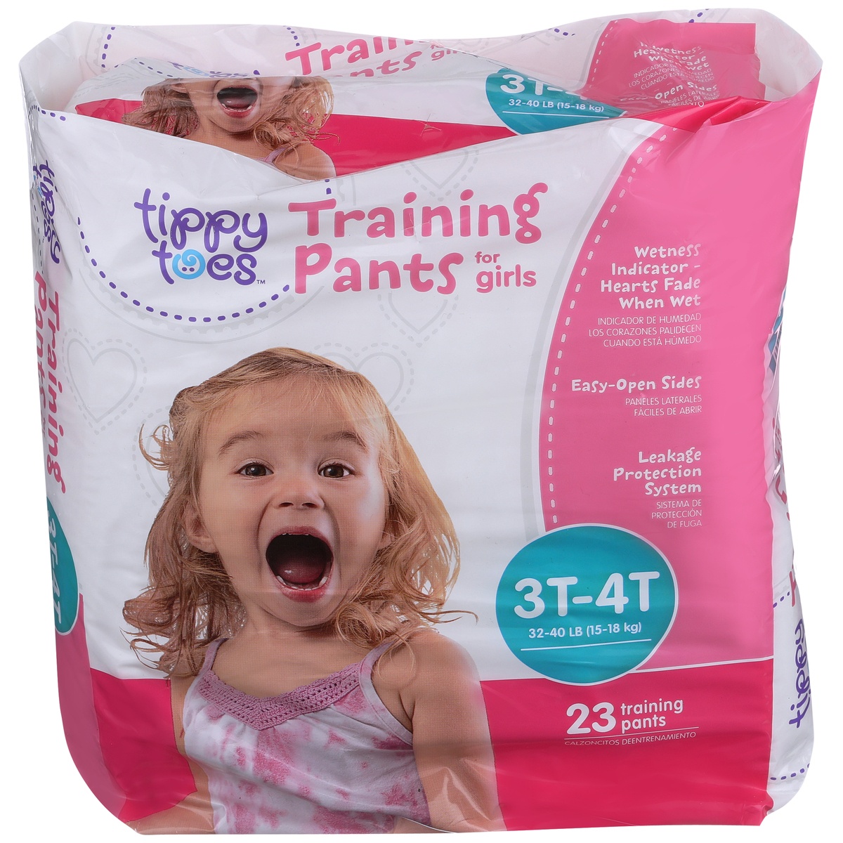 slide 1 of 1, Tippy Toes for Girls 3t4t Jumbo Pack Training Pants, 23 ct