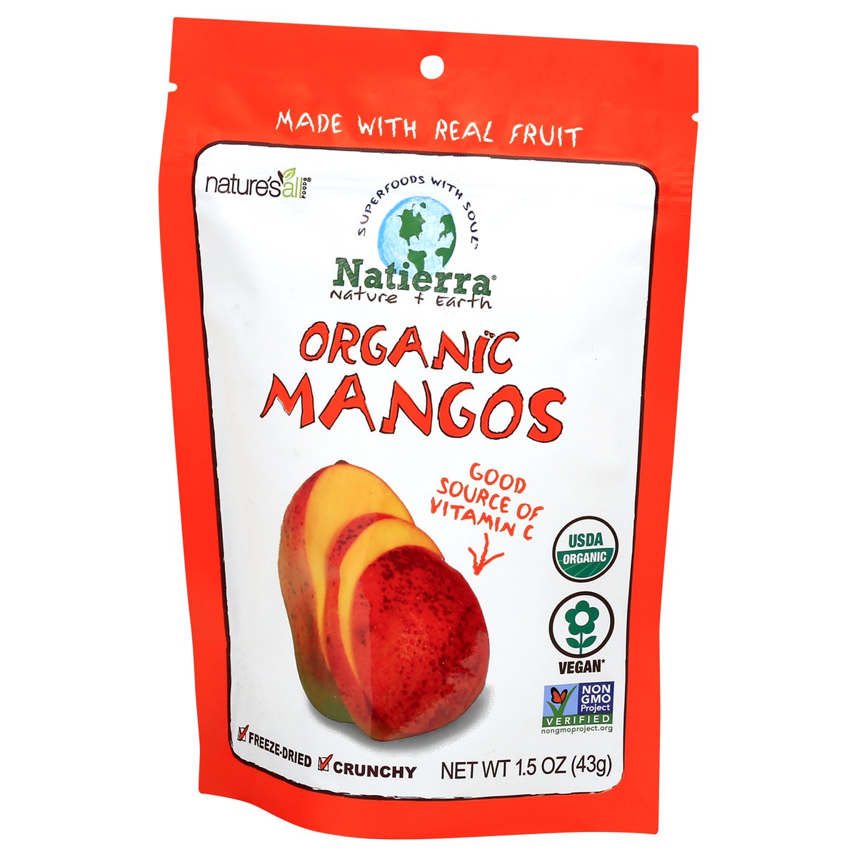 slide 2 of 11, Natierra Nature's All Foods Freeze Dried Organic Mangoes, 1.5 oz