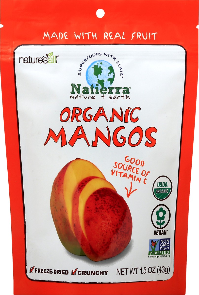 slide 10 of 11, Natierra Nature's All Foods Freeze Dried Organic Mangoes, 1.5 oz