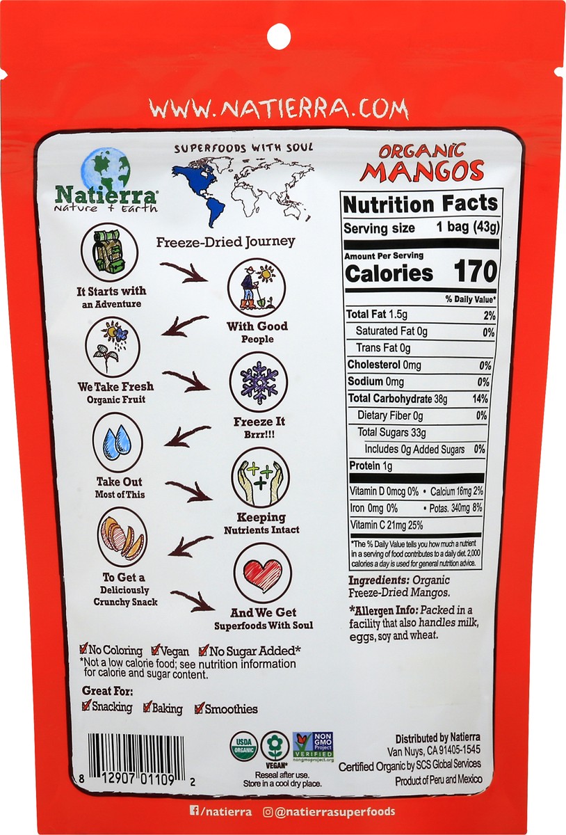 slide 5 of 11, Natierra Nature's All Foods Freeze Dried Organic Mangoes, 1.5 oz