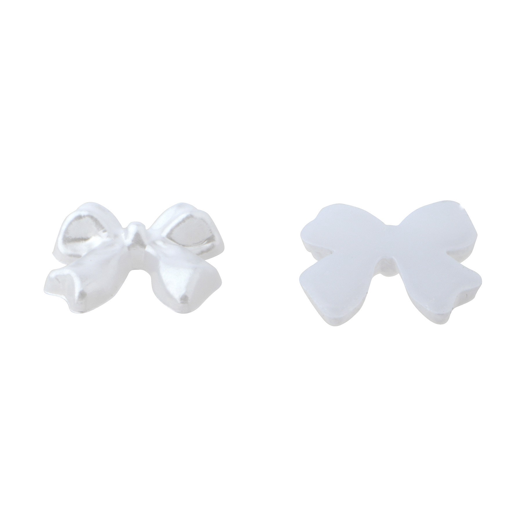 slide 2 of 2, 10.8mm White Plastic Flatback Pearl Bows, 200ct. By Bead Landing, 8mm