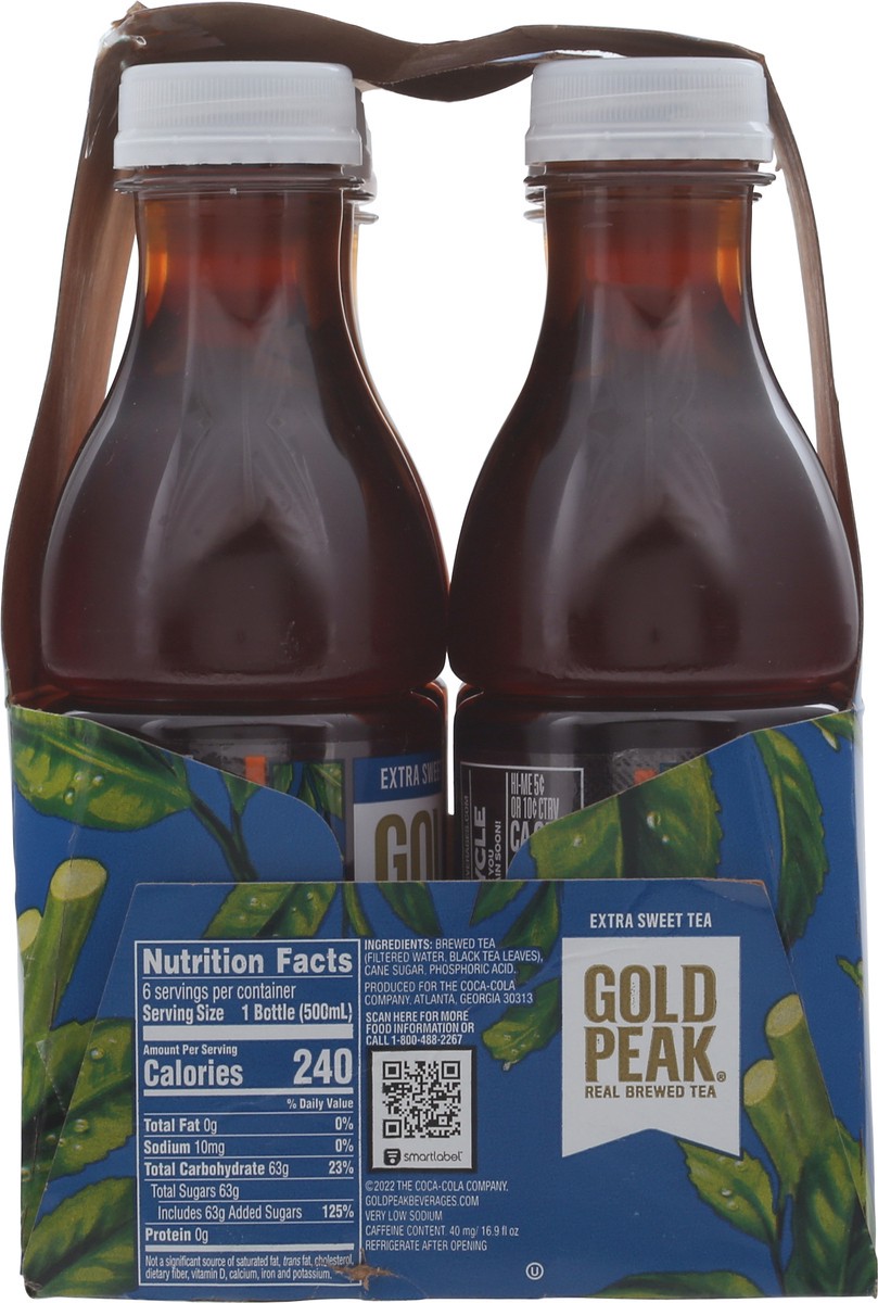 slide 5 of 9, Gold Peak Extra Sweet Tea Bottles, 16.9 fl oz, 6 Pack, 6 ct; 16.9 oz