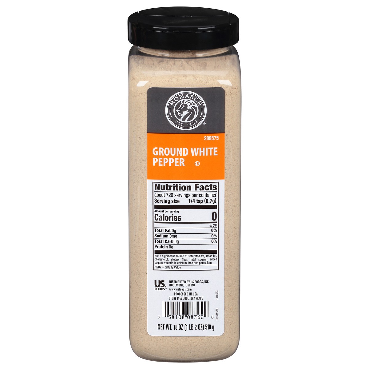 slide 1 of 12, Monarch Pepper White Ground, 18 oz