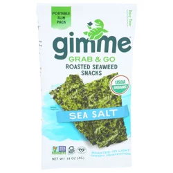 gimMe Grab & Go Roasted Sea Salt Seaweed Snacks 0.14 oz