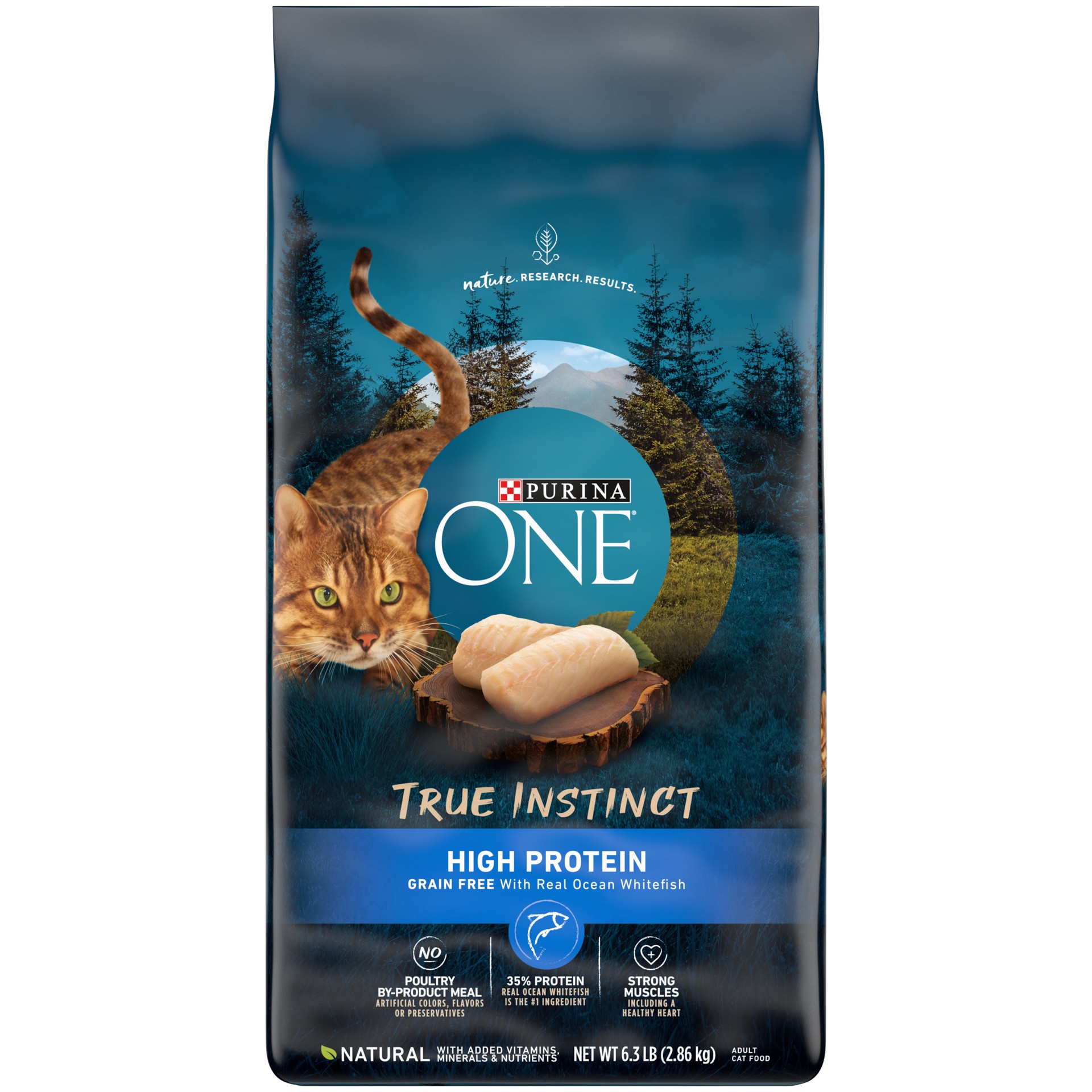 slide 1 of 9, Purina One True Instinct Natural Grain Free Cat Food With Ocean Whitefish + Vitamins & Minerals, 6.3 lb