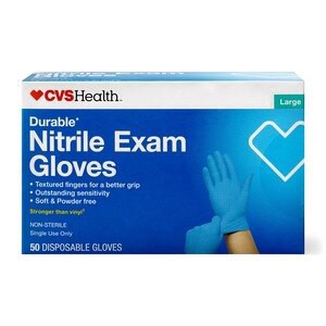 slide 1 of 1, CVS Health Durable Nitrile Exam Gloves, Large, 50 Ct, 1 ct