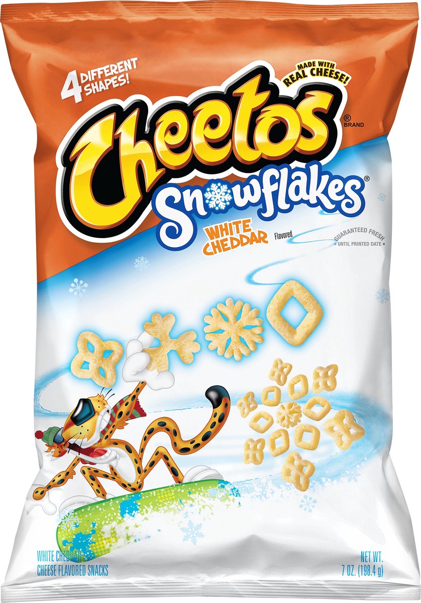 slide 3 of 3, Cheetos Snowflakes White Cheddar Cheese Flavored Snacks 7 oz, 8.5 oz